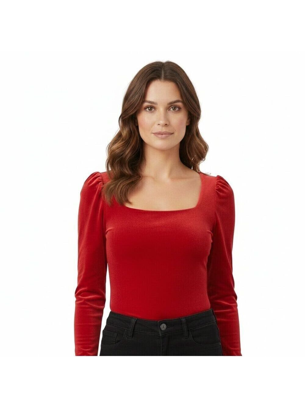 *MEXX Red Velvet Long Sleeve Bodysuit – NWT – Size Small